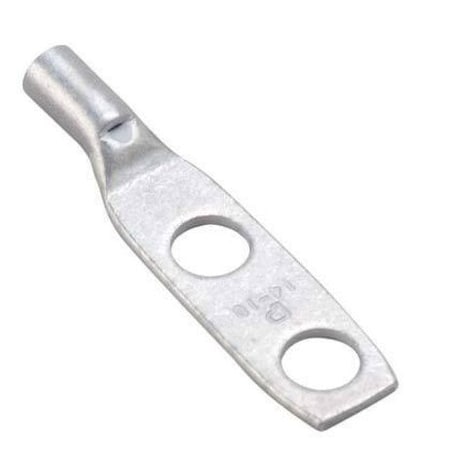 Panduit Two-Hole Compression Lug, 10 AWG Max, Standard Barrel, Copper, Gray LCD10-14A-L